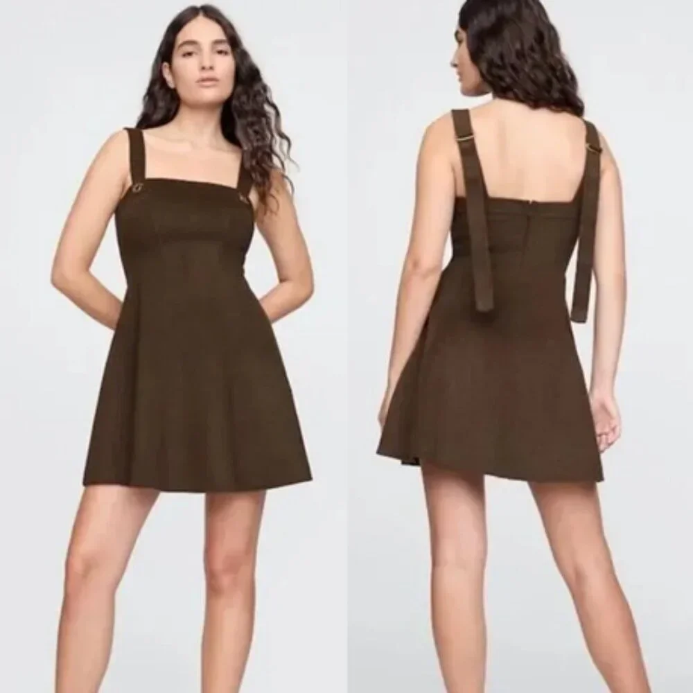brown polka dot shift dress Brown Polka Dot Wrap Frill Dress – AX Paris main image 1